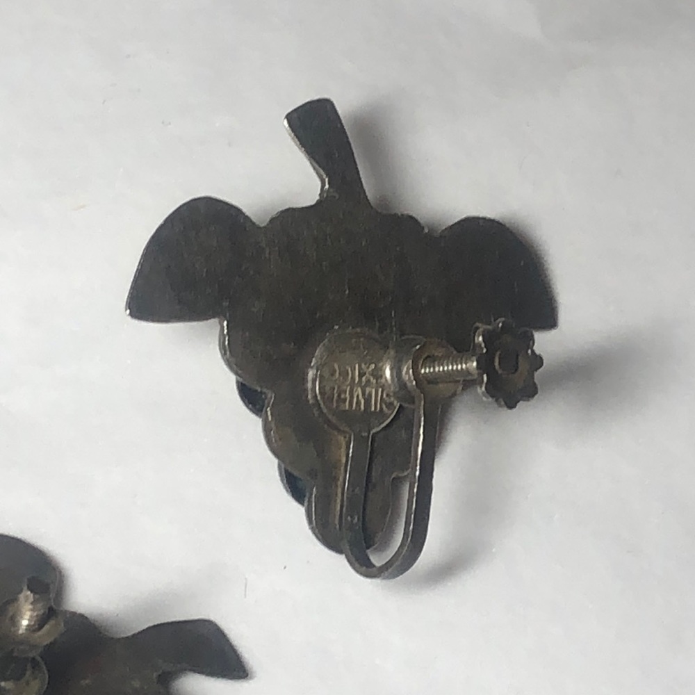 Mexico Sterling Grape Cluster Screwbacks Repair - Picture 3 of 4